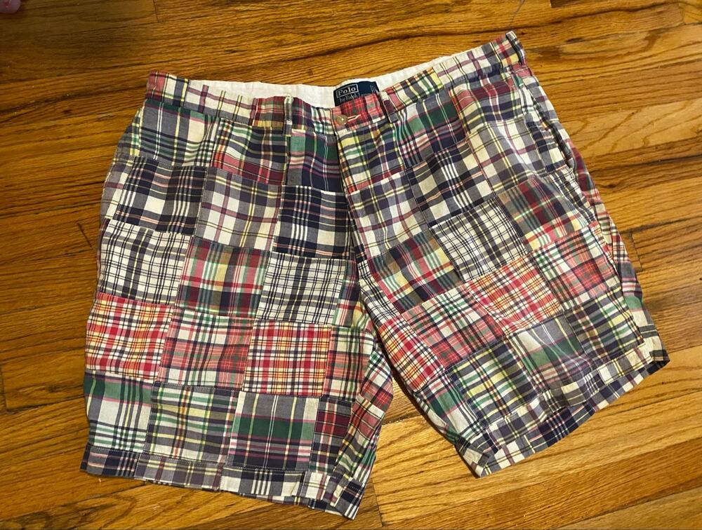 Polo by Ralph Lauren Madras Plaid Shorts Size 42